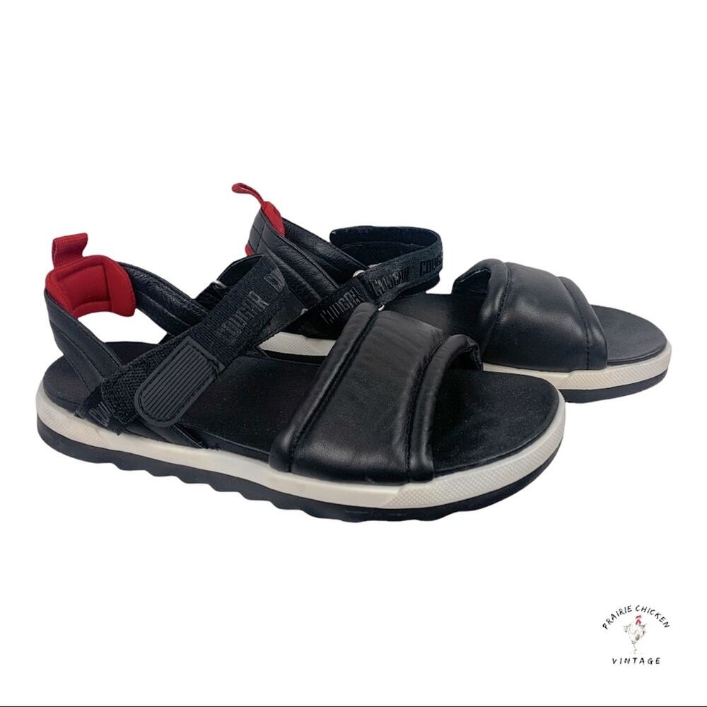 Cougar Leona Black Leather Padded Athletic Sandals Shoes size 9 Womens